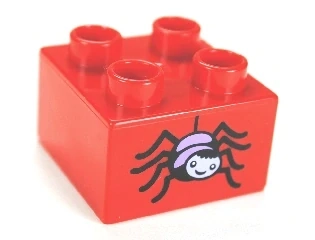 LEGO® DUPLO® KOSTKA 2X2 POTISK PAVOUK