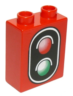 LEGO® DUPLO® KOSTKA 2X1 NOP POTISK DOPRAVNÍ ZNAČKA SEMAFOR