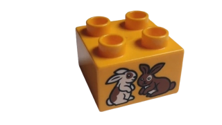 LEGO® DUPLO® KOSTKA 2X2 S POTISKEM KRÁLÍČCI, ZAJÍČCI