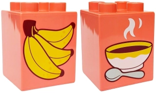LEGO® DUPLO® KOSTKA 2X2 POTISK MISKA + BANÁNY