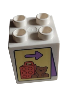 LEGO® DUPLO® KOSTKA 2X2 S POTISKEM KUFR MEDVÍDEK ZAVAZADLO