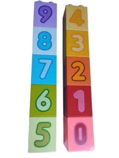 LEGO® DUPLO® KOSTKA 2X2 VYSOKÁ S POTISKEM ČÍSLA ČÍSLO - SADA