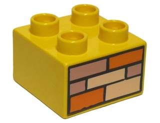 LEGO® DUPLO® KOSTKA 2x2 POTISK ZEĎ CIHLA