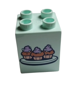 LEGO® DUPLO® KOSTKA 2X2 VYSOKÁ POTISK DORTÍKY MUFFIN