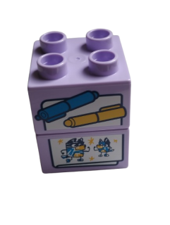 LEGO® DUPLO® KOSTKA 2X2 POTISK NOTES - SLOŽENO ZE 2 KOSTEK