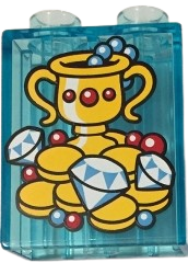 LEGO® DUPLO® KOSTKA 2X1 PRŮHLEDNÁ S POTISKEM DIAMANTY POKLAD