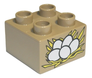 LEGO® DUPLO® KOSTKA 2X2 S POTISKEM VEJCE VAJÍČKA