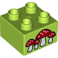 LEGO® DUPLO® KOSTKA 2x2 S POTISKEM HOUBY MUCHOMŮRKY 