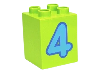 LEGO® DUPLO® KOSTKA 2X2 VYSOKÁ POTISK ČÍSLO 4