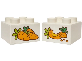 LEGO® DUPLO® KOSTKA 2X2 POTISK MRKEV