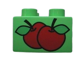 LEGO® DUPLO® KOSTKA 2X2 S POTISKEM JABLKA JABLÍČKA 