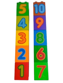 LEGO® DUPLO® KOSTKA 2X2 VYSOKÁ S POTISKEM ČÍSLA