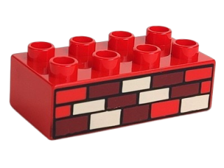 LEGO® DUPLO® KOSTKA 2x4 POTISK ZEĎ CIHLA