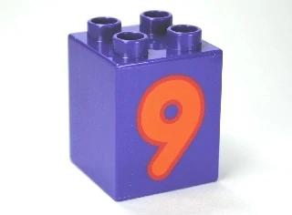 LEGO® DUPLO® KOSTKA 2X2 VYSOKÁ POTISK ČÍSLO 9