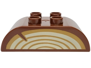 LEGO® DUPLO® KOSTKA 2X4 OBLÁ POTISK DŘEVO KMEN POLENO