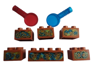 LEGO® DUPLO® KOSTKA 2X2 A 2X4 SPECIÁLNÍ POTISK + 2 ČOČKY  - SADA