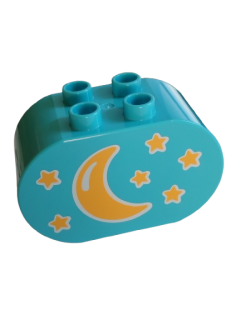 LEGO® DUPLO® KOSTKA 2X4 S POTISKEM SLUNÍČKO MĚSÍC HVĚZDY 