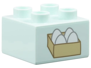 LEGO® DUPLO® KOSTKA 2X2 S POTISKEM VEJCE VAJÍČKA