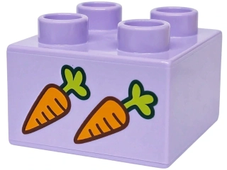 LEGO® DUPLO® KOSTKA 2X2 S POTISKEM MRKEV